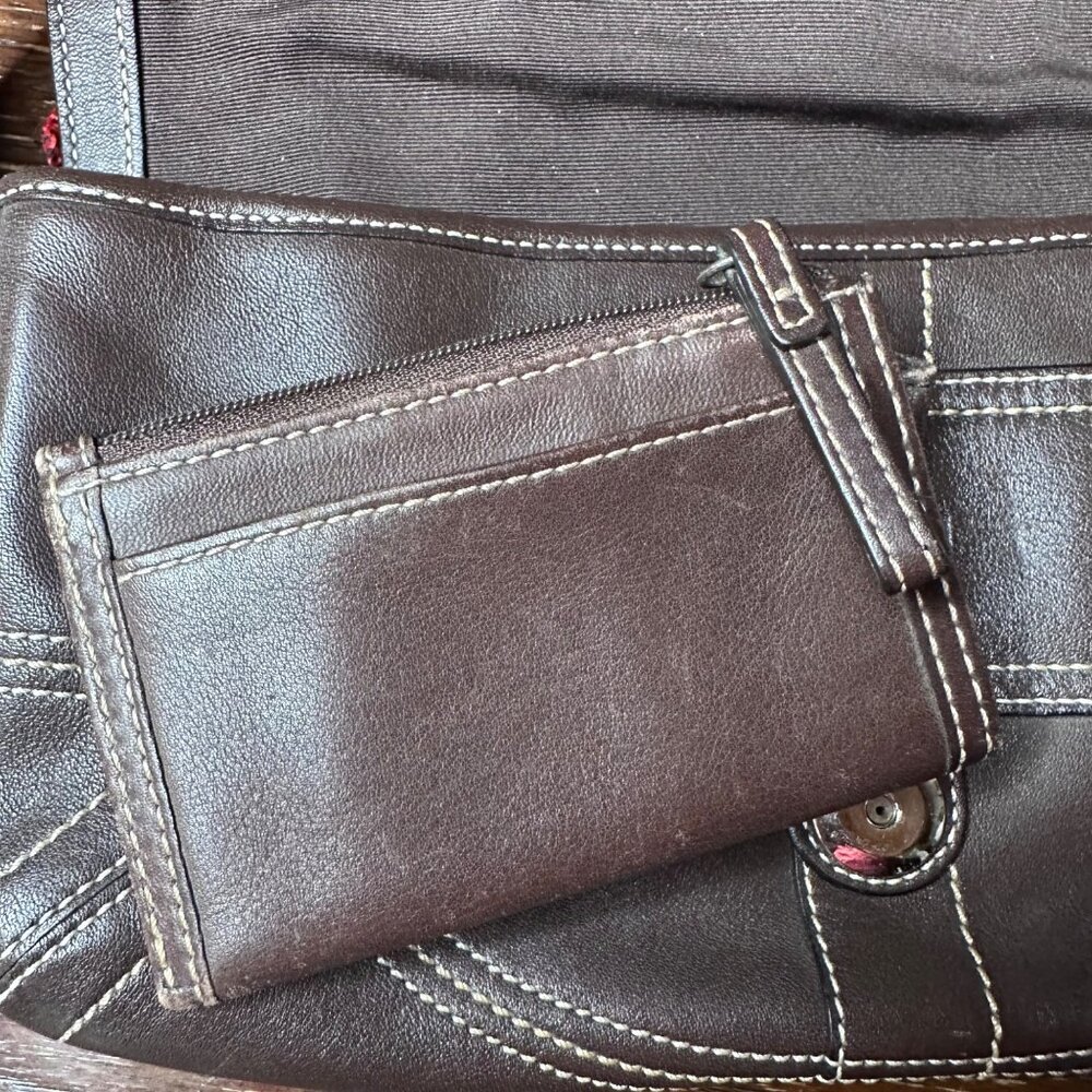Vintage Coach Y2K Brown Leather Shoulder Bag With Dust Bag - Picture 9 of 15